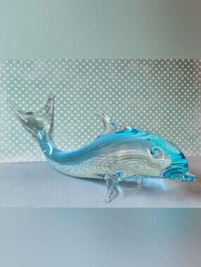 Murano-style Art Glass Dolphin Figurine  (READ)